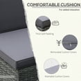 thumbnail image 4 of Outsunny 7-Piece Patio Furniture Sets PE Rattan Sectional Sofa Set Outdoor Conversation Set w/Acacia Top Coffee Table & Cushion for Garden, Backyard, Grey, 4 of 9