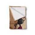 thumbnail image 2 of Vintage Woman Soft Flannel Fleece Throw Blanket, Graphic Image 2 Women Sitting at a Cafe Drinking Tea and Eating Cake Theme, Cozy Plush for Indoor and Outdoor Use, 70" x 90", Multicolor, by Ambesonne, 2 of 6