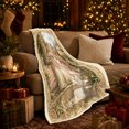 thumbnail image 3 of Bride and Attendant in Castle Garden, Dreamy Medieval Style for Fantasy Lovers, Floral Princess Path and Wedding Gift, Soft Flannel Blanket for Bedroom and Reading Nook, Home Decor, 3 of 9