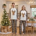 thumbnail image 4 of Family Matching Christmas Pajamas Set Plaid Reindeer Print Holiday Pajamas Sleepwear, 4 of 7