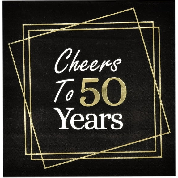 Gift Boutique Cheers to 50 Years Disposable Paper Napkins