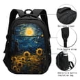 thumbnail image 3 of Disketp Oil Starry Sky Sunflower Mochila de Viaje Estampada para Laptop con Puerto de Carga USB, Mochila Impermeable para Computadora – Regalo para Hombres y Mujeres, 3 of 7