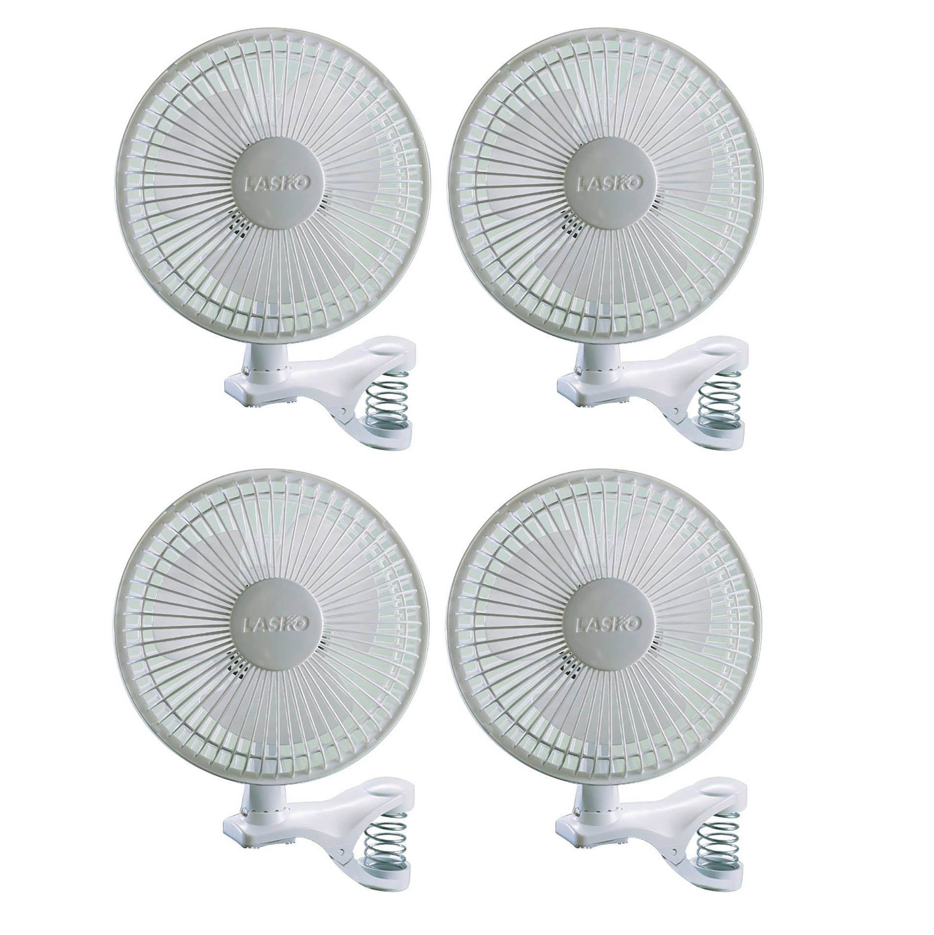 Lasko 6 inch 2 Speed Portable Home Office Personal Clip On Fan, White