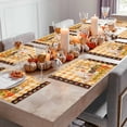 thumbnail image 3 of Fall Placemats Set of 4 Harvest Pumpkin Gnome Place Mats Thanksgiving Placemat Sunflower Autumn Maple Leaves Plaid Table Mats for Dining Kitchen Table Dinner Party Home Fall Decorations 13x19, 3 of 8