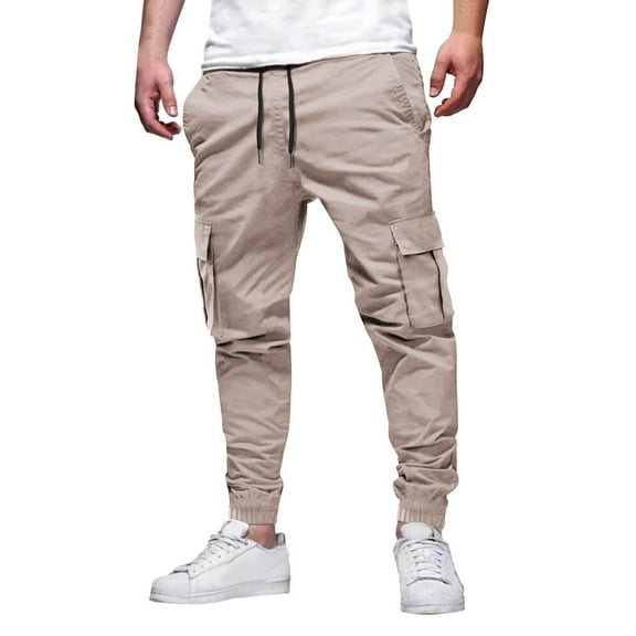 hotojiny Big and Tall Mens Cargo Pants Fashion Outdoor Twill Track Jogging Sweatpants Lightweight Workout Hiking Chino Pants