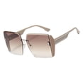 thumbnail image 1 of Gafas de sol para mujer sin montura de verano, duraderas, ultraligeras, para conducir, modernas marco marrón, 1 of 9
