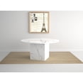 thumbnail image 3 of White and Gray Round Marble Table with square Marble Base, 3 of 3