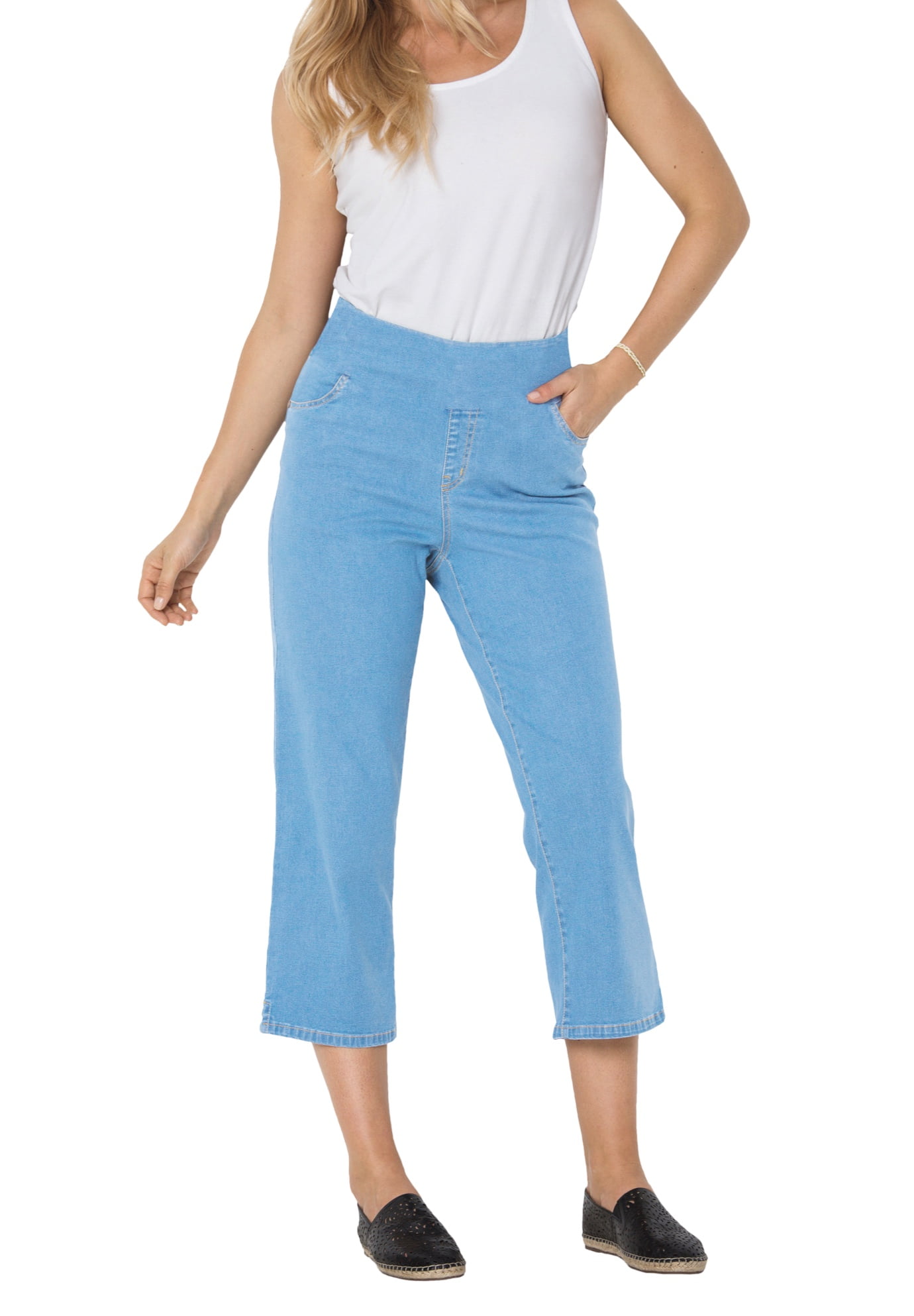 women's pull on denim capris