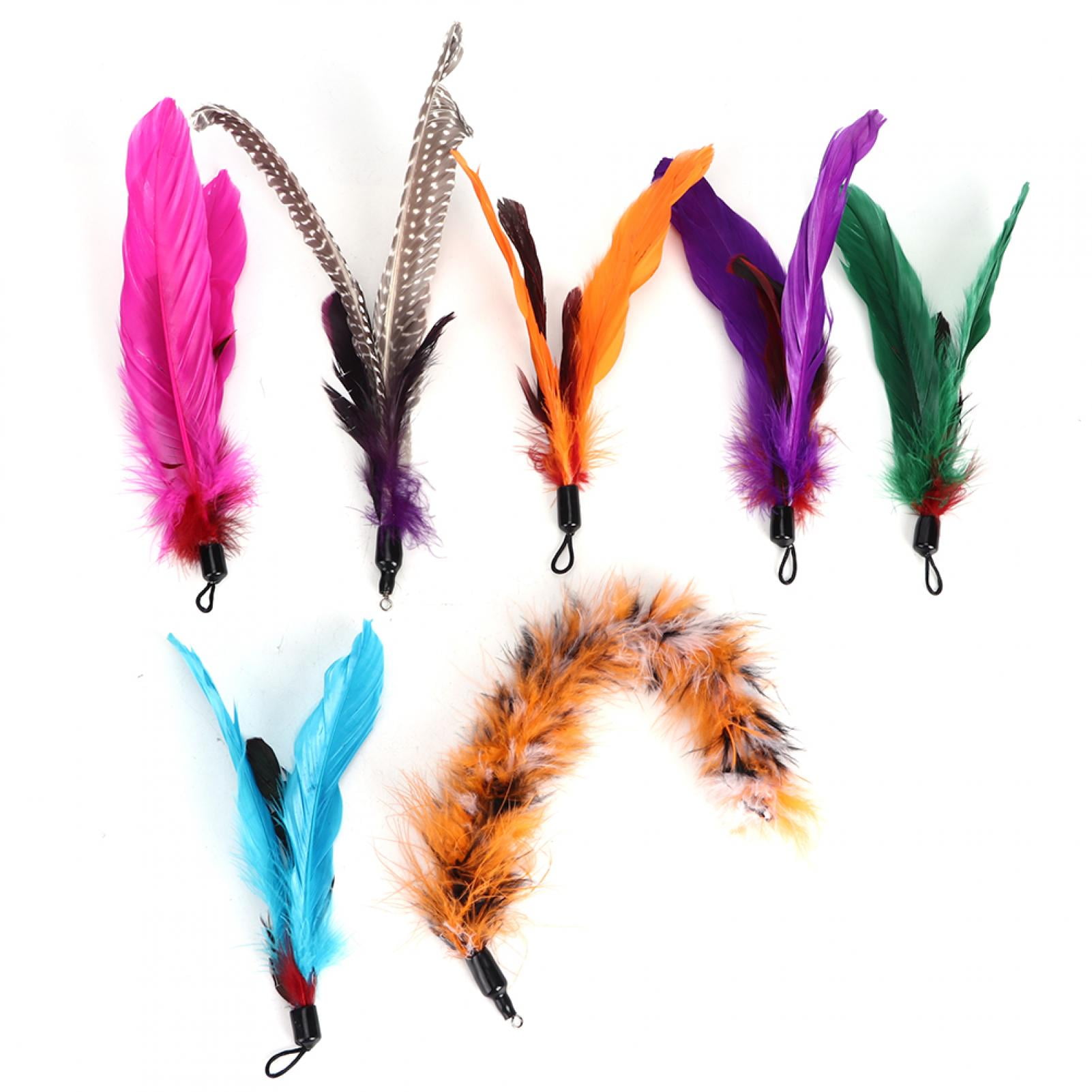 Tebru 7 Pcs Cat Toys Feather Refills Interactive Feather Attachment