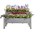 thumbnail image 2 of Topeakmart 47″ x 41″ x 29.5″ Gray Wood 2-Tier Planter Box, 2 of 9