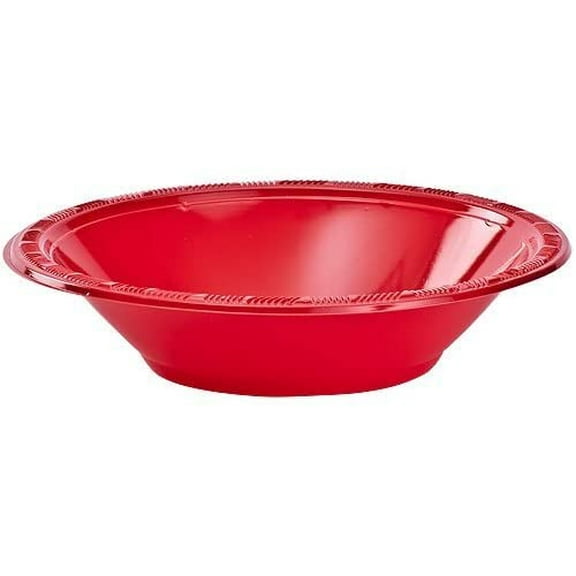 Red 15 Ounce Plastic Disposable Bowl Red - Pack of 50