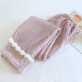 thumbnail image 4 of LWavelet Ribbed Fabric Pom-pom Trim Lounge Pants Women Casual Home Wear Pink M, 4 of 8