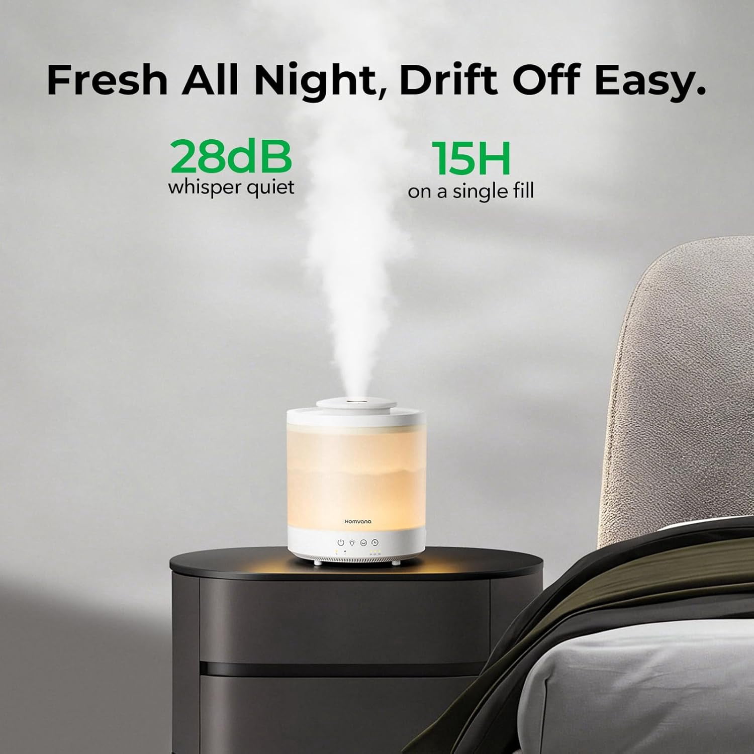 Small Humidifiers for Bedroom - 2 Packs 1.5L Cool Mist Top Fill Humidifier for Baby Nursery, Essential Oil Diffuser, 3 in 1 for Home Plants Offices and Grow Tents, 7 Color Lights, Ultrasonic