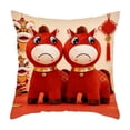 thumbnail image 2 of Uuiauoio Horse Zodiac Pillow Cover Flocked Plush Cute Animal Design Throw Pillow Case for Sofa Bed Living Room Home Decor Year of the Horse Theme, 2 of 6