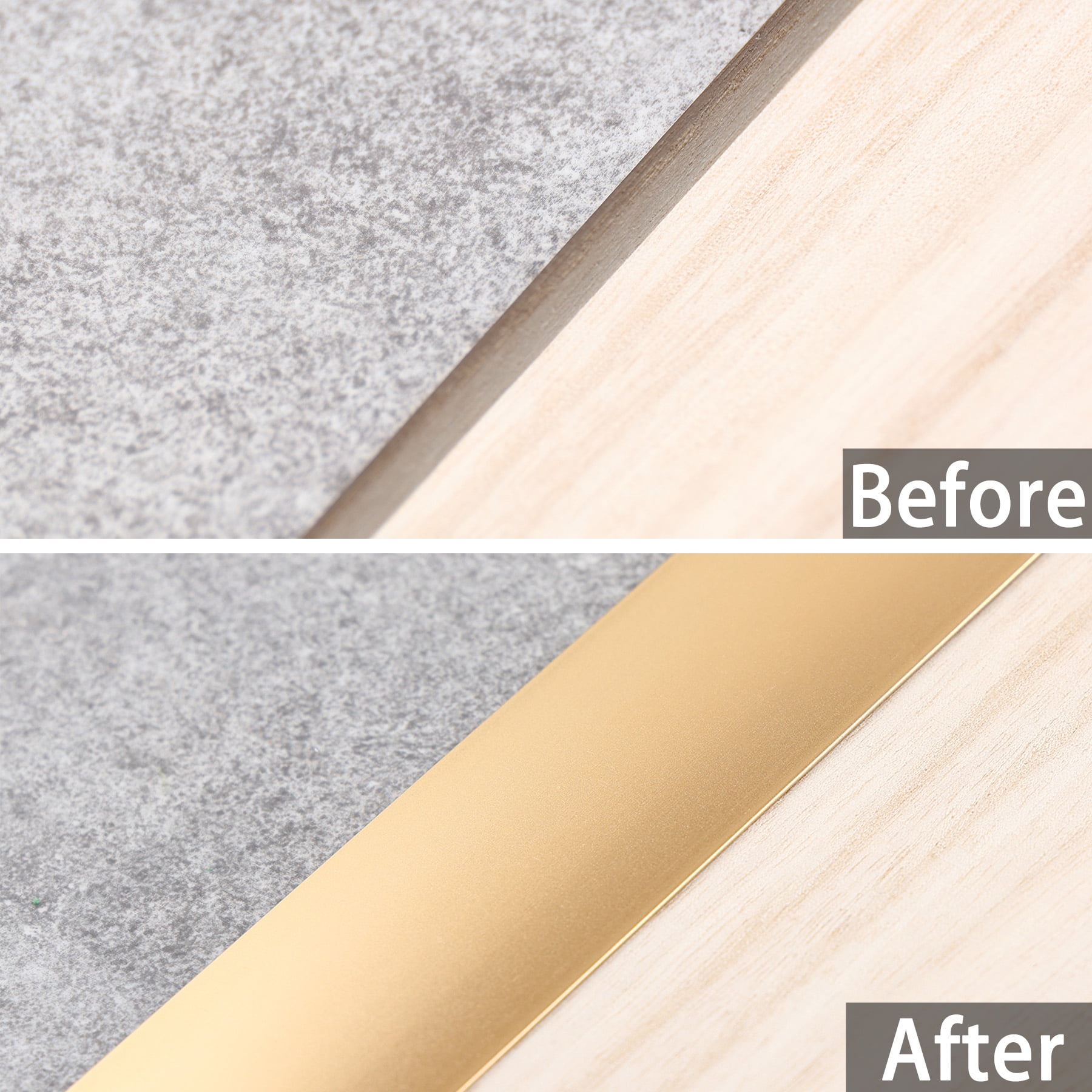 Gaahing Aluminum T Molding Floor Transition Strip, T Moulding for Laminate Flooring Planks, Vinyl Floor Transition, Rubber Transition,3Pcs