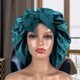 thumbnail image 4 of Mujeres dormir gorra pérdida de pelo cabezal cabeza envoltura nightcap reutilizable sombrero de dormir protector damas peinado salón barbería verde Inevent HA012716-03, 4 of 7