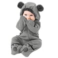 thumbnail image 2 of Lkhaha Jackets for Toddler Boys Solid Warm Cute Bear Hooded Rompers Jumpsuit Outerwear Size 3-6 Months, 2 of 2