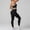 Black(Tank Top+Pant), variant on PISONIC Women 2 Piece Two-Piece Contrast Trim Yoga Set, Double Strap Square Neck Padded Sports Bra & High Waist Butt Lifting Full Length Leggings, Workout Gym Activewear Outfit