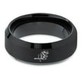 thumbnail image 2 of Tungsten Armor Shield Sword Knight Band Ring 8mm Men Women Comfort Fit Black Beveled Edge Brushed Polished, 2 of 4