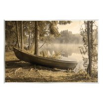 Lakeside Canoe Forest Wilderness Landscape Photograph Unframed Art Print Wall Art