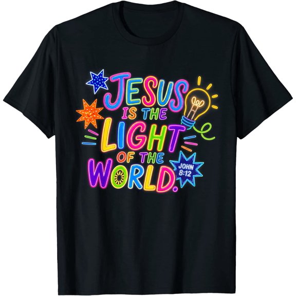 Jesus Light John 8:12 Christian T Shirt Size S-5XL