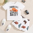 thumbnail image 2 of Toddler Boy Clothes Baby Dinosaur Print Outfits Children's Spring Summer Cotton Letter Printed Short Sleeved Training 0 6 12 18 24 Months 2T 3T Kids T Shirt Pullover Tops Shorts Sets 2-Piece Set, 2 of 9