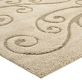 thumbnail image 4 of Modway Jubilant Sprout Scrolling Vine 8x10 Shag Area Rug in Creame and Beige, 4 of 7