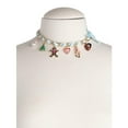 thumbnail image 2 of Betsey Johnson Christmas Holiday Charm Necklace, 15 Inch with 3 Inch Extender, Blue Ribbon, 2 of 2