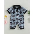 thumbnail image 3 of 0-18M Baby Boys Gentleman Jumpsuits 3M 6M 12M 18M Casual Cow Bull Head Print Short Sleeve Romper for Newborn, 3 of 10