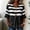 Black, variant on Sentmoon Womens Tshirts V Neck 3/4 Sleeve Summer Tops for Women Striped Print Button Down Regular Fit Fashion Cute Clothes for Women for Parties S-2XL
