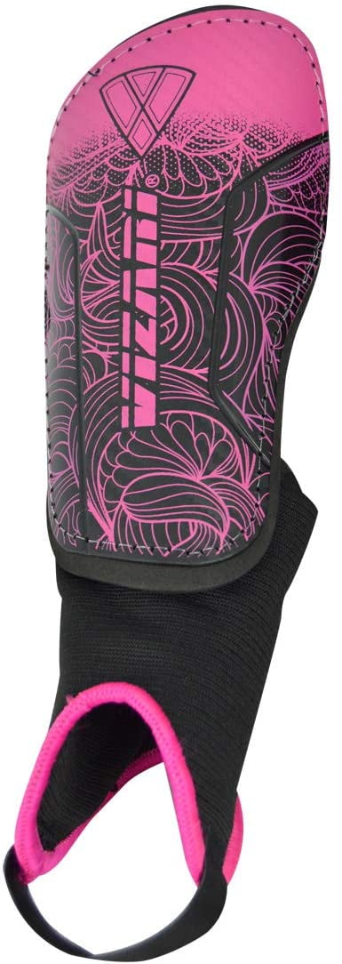 Vizari Cali Soccer Shin Guard with Ankle Protection for Boys and Girls Pink/Black - M