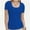 Royal blue, variant on Women's Summer Scoop Neck Short Sleeve T-Shirts Ribbed Knit Slim Fitted Casual Basic Top
