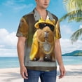 thumbnail image 3 of Balery Heavy Metal Style Guinea Pig Camisas hawaianas de manga corta para hombre, camisas playeras de corte holgado, camisas de vacaciones con botones,XX-Large, 3 of 7