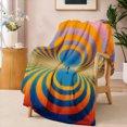 thumbnail image 2 of SPXUBZ Abstract Spiral Flannel Fleece Blanket Modern Optical Art Throw Blanket Geometric Pattern Soft Cozy Blanket for Couch Bedroom 50"x40", 2 of 5