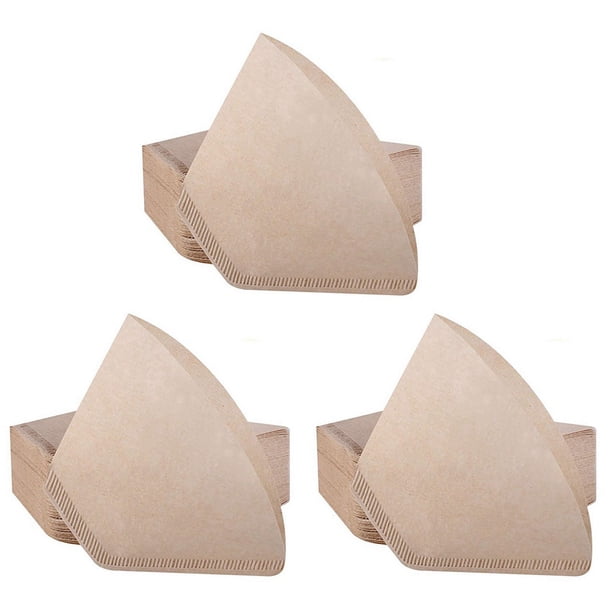 Filtro de café de 4 conos, papel natural sin blanquear, sin reventones, desechable para cafeteras de goteo y de vertido, 600 unidades