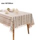 thumbnail image 2 of Mantel impermeable de lino de arpillera bordado con borla, mantel rectangular resistente sin arrugas para mesas, manteles rústicos para cocina de fiesta al aire libre, 2 of 6