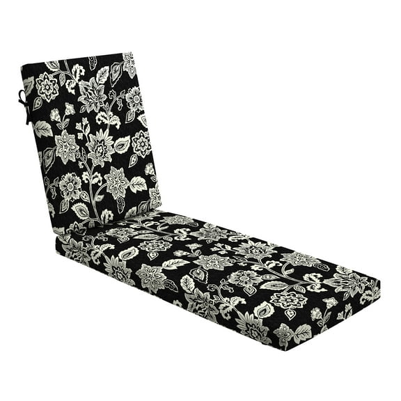 ARDEN Foam Outdoor Chaise Lounge Cushion, 21 x 72, made with ProFoam, Rain-proof, Fade Resistant, Ashland Black Jacobean