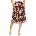 thumbnail image 3 of Women's Casual Floral A-line Printed High Waist Bow Tie Belted Knee Length Midi Skirt, 3 of 6