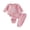 Pink, variant on RUINIXCW New To The Cousin Crew Newborn Baby Boy Hospital Coming Home Outfit Infant Baby Boys Fall Winter Clothes Long Sleeve Waffled Romper and Pants Hat Set