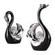 thumbnail image 1 of 2 estatuas de cisne para decoración de sala de estar, decoración de estatua de animales de cerámica para estantería, hogar, sala de estar, decoración negro, 1 of 8
