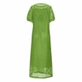 thumbnail image 5 of XIAOCHA Women's Open Knit Cover-Up Dress Crew Neck Short-Sleeve Summer Beach Maxi Dress, 5 of 5