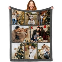 Custom Blanket with Photo Personalized Blankets and Throws Picture Blanket for Birthday Christmas Valentine Customized Gifts for Mom Dad Couple Girlfriend Boyfriend Wife Husband