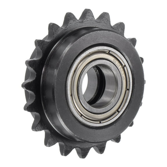 Uxcell Idler Sprocket, 12mm Bore 1/4" Pitch 20 Tooth Carbon Steel with 2 Insert Bearing