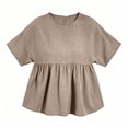 thumbnail image 5 of Dxzfnsa Short Sleeve Shirts for Women Casual Spring Summer Tops Ribbed Knit Striped Womens Tops Crewneck Loose Fit T Shirts S-2XL, 5 of 6