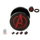 Marvel AVGRPS07R-12PR Visser PVD Plaqué Bouchons en Acier Inoxydable avec Émail Vengeurs Logo & 44; Noir et Rouge - 0.5 Po. – image 1 sur 1