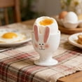 thumbnail image 6 of YingYouFu Easter Ceramic Ornaments Egg Carrying Rabbits Egg Cup Home Decorations Party Props Rabbit Figurine with Egg Holder for Table Pink, 6 of 6