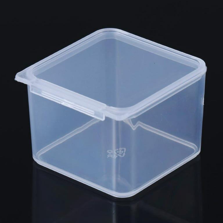 ChengR Useful Nail Art Screw Storage Plastic Transparent Small Storage Box Pill Chip Box Jewelry Organizer Case Beads Container 4x4x2.8cm