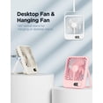 thumbnail image 2 of 2 Pack Portable Travel Fan, 14 Hours Battery 6.8" Small Desk Fan with 100 Speed,Digital Display, Rechargeable Battery Operated Quiet Personal Fan for Cruise Essentials Office Bedroom Outdoor C108, 2 of 3