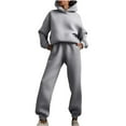 thumbnail image 2 of pstuiky Sweatsuits 2PCS Sets Womens,Winter Thick Fleece Warm Long Sleeve Hoodies Sweatshirt Casual Sweatpants Plus Size Tracksuit Outfits Lounge Sets for Women, 2 of 9