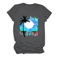 thumbnail image 4 of PVCS Womens Tops Clearance Under $5 Women's Fashion Crewneck Printed Short Sleeve Tshirt Casual Loose Shirt Tops, 4 of 7